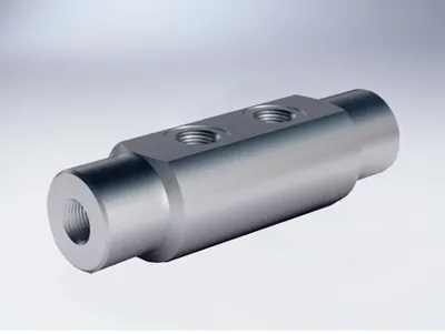 Válvula de retención cilíndrica con doble control hidráulico