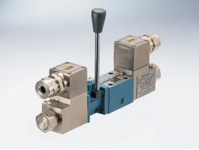 Válvula solenoide inversora manual a prueba de explosiones (5X)